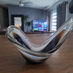 Smoke art glass bowl