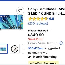 Sony Bravia 75” Smart TV