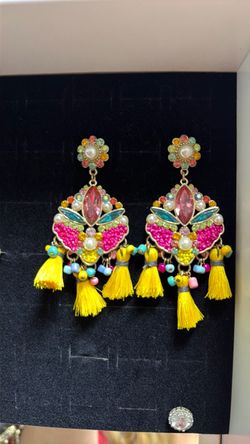 Colorful Tassel Drop Statement Earrings