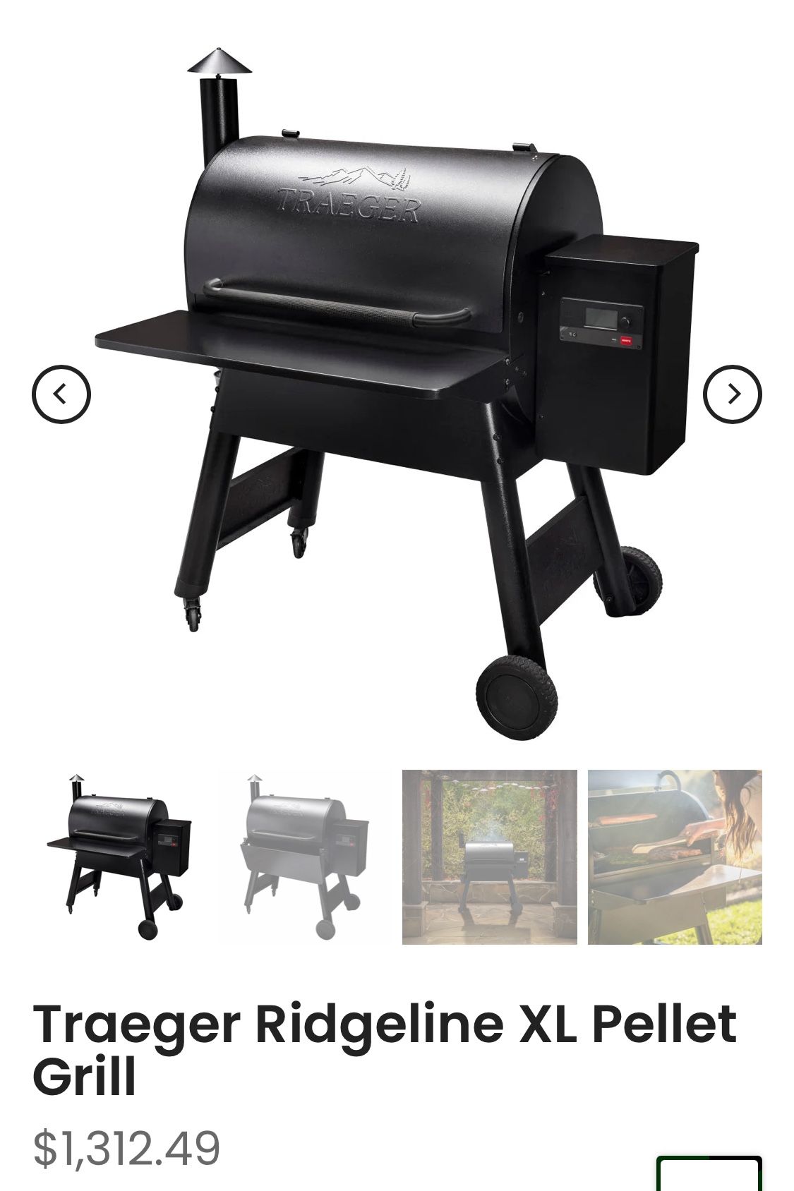 TRAEGER RIDGELINE XL PELLET GRILL SMOKER WITH WI FI TECHNOLOGY