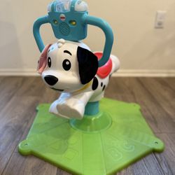 Fisher Price Bounce Spin And Count Puppy Dog Ride On Toy Sings Song 