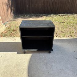 Black Rolling Side Table 