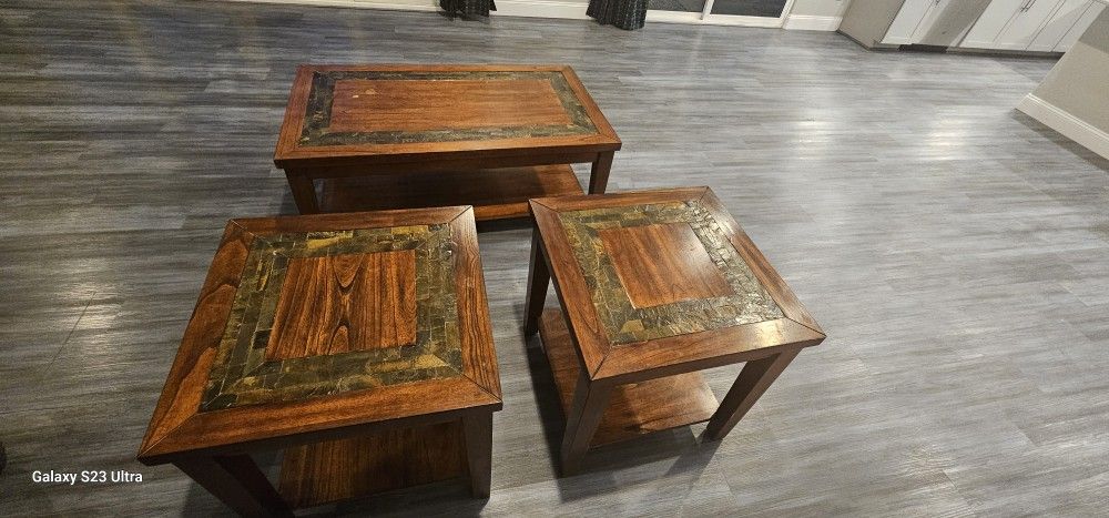 Coffee table and end tables