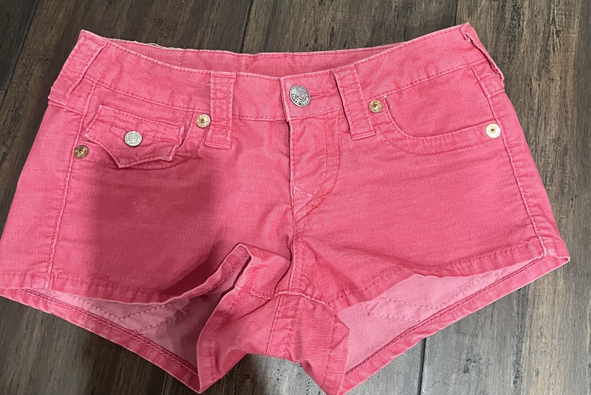 True Religion Red Corduroy Shorts Size 25