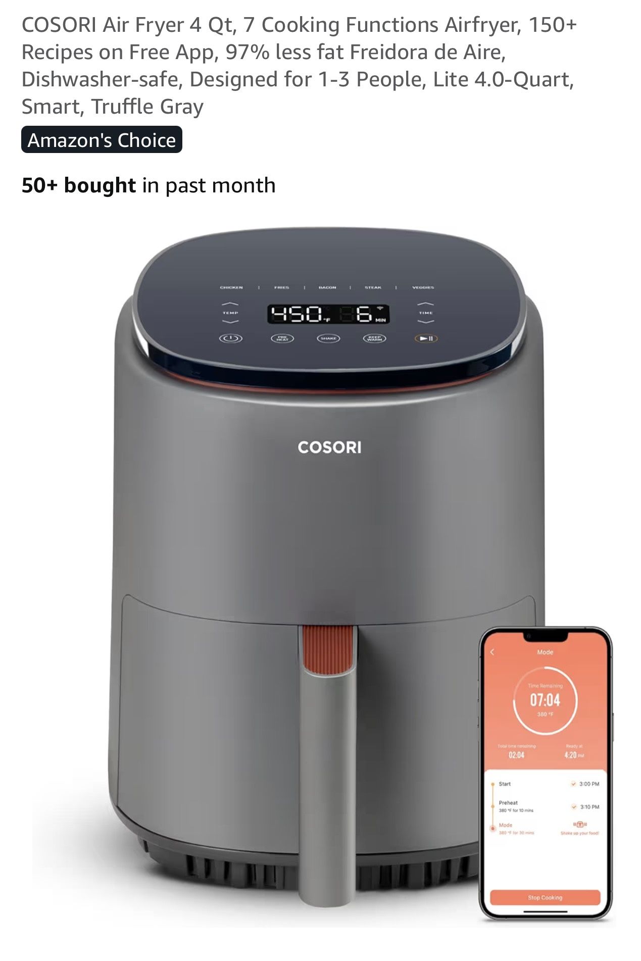 Cosori Air Fryer 4qt