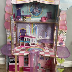 Castle Doll Castle House With Slide For Kids Kidkraft Rainbow Dreams 