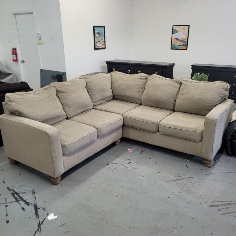 Biege Tan Sectional Couch 