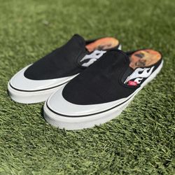Vans x A$AP Worldwide Classic Slip-On Mule in black with white flames Size 12