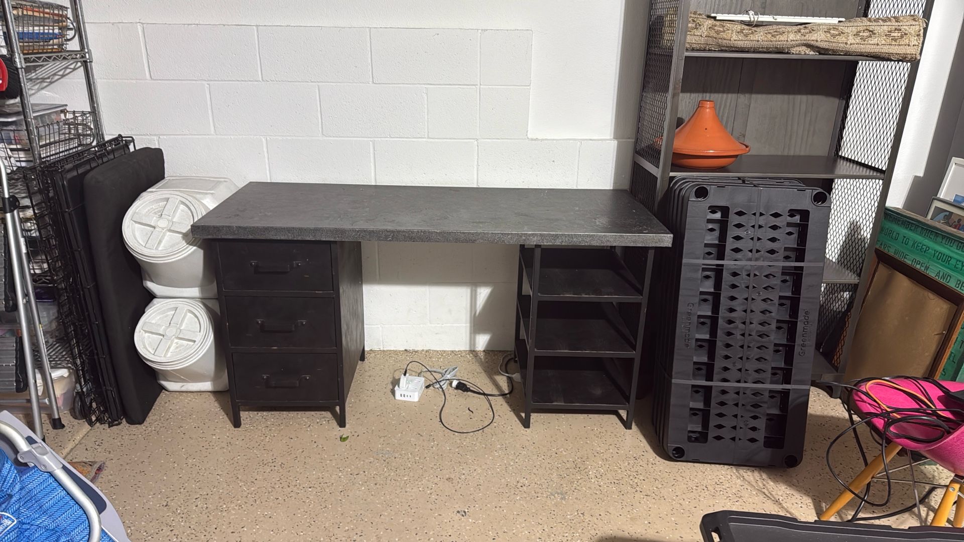 FREE World Market Industrial Metal Desk With Drawers 