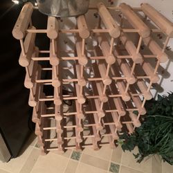 Oak 35 Bottle Wine Rack