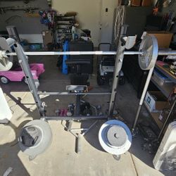 Bench Set With Bar And Plates 