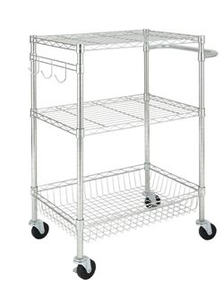 Hyper Tough 3-Tier New Multipurpose Rolling Cart, White Color, 495lbs Load Capacity