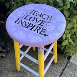 Teacher Hand Painted Stool