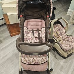 Graco Car Seat, Base And Stroller 