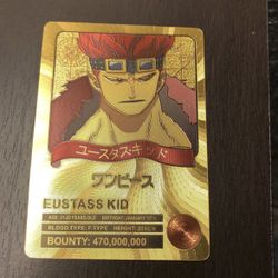 24k Gold Foil Plated Eustass Kid One Piece Anime Card