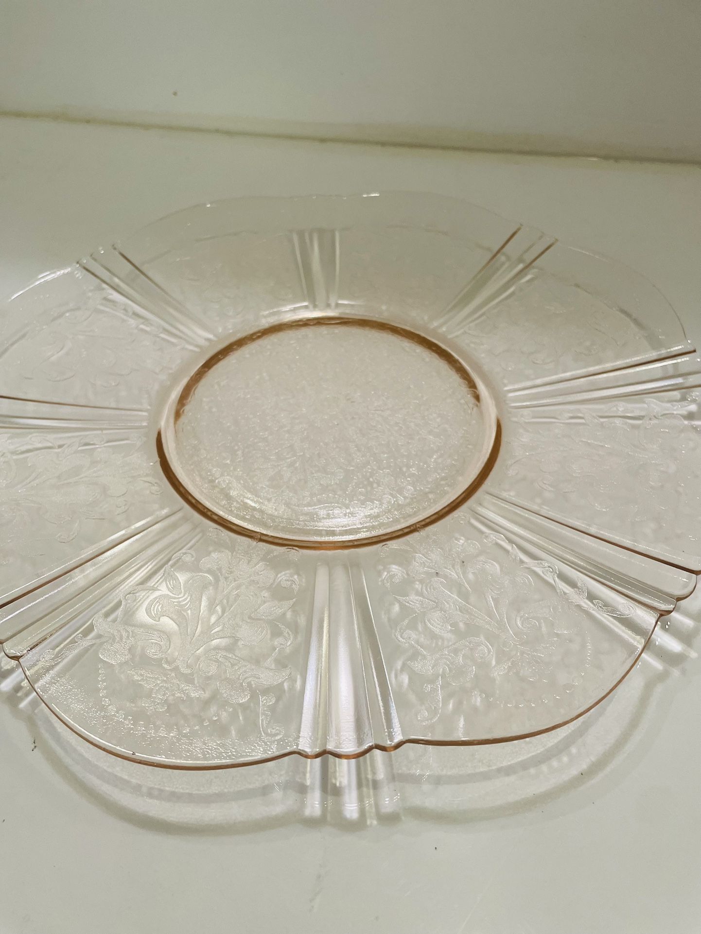 MACBETH VINTAGE PINK DEPRESSION GLASS AMERICAN SWEETHEART 12" SERVING PLATTER