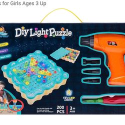 DIY Light Puzzle Set – 200 PCS w/ Drill & LED Lights