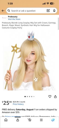 Probeauty Blonde Long Cosplay Wig Set