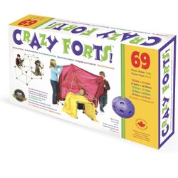 Crazy Forts! 69 Piece Buildable Indoor/Outdoor Play Fort Playset, DIY, Build Your Own, STEAM toy , Purple