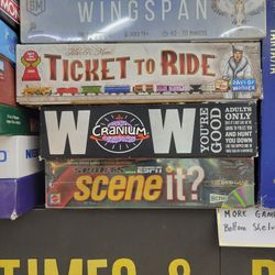 Board Games Monopoly,  Wingspan, CLUE, Scrabble, SceneIt Sports, And MORE!!