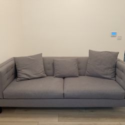 Gray Couch and Chaise Lounge Set