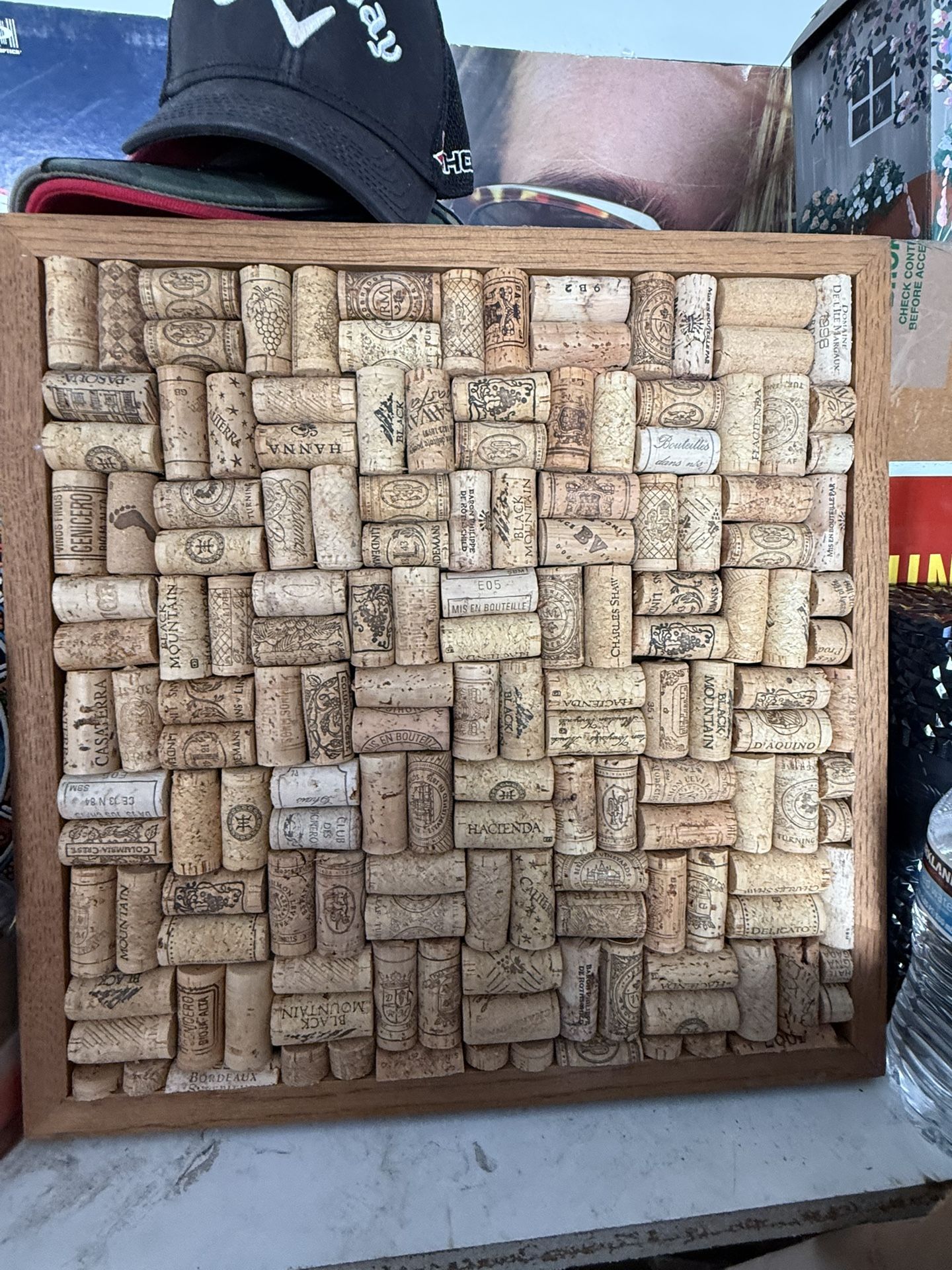 Handmade, nice Wine Cork Wall Art. Just $15.