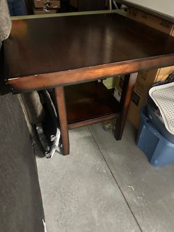 Dark Wood Counter Height Dining Table with 4 chairs