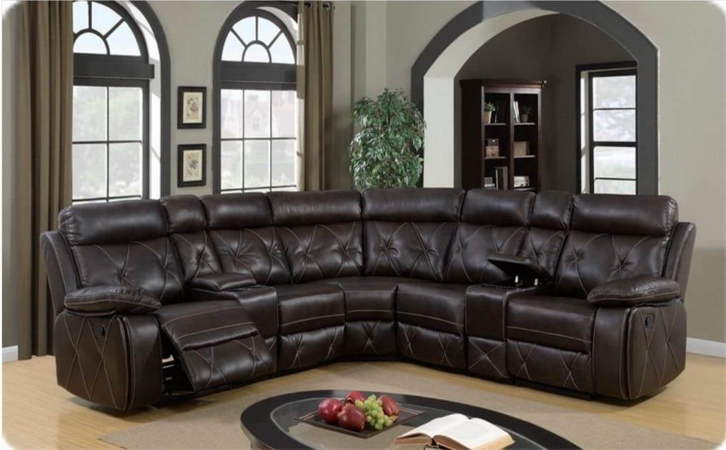 Luxury Brown Leather Reclining Sectional Sofa – Ultimate Comfort & Style🛋️✨