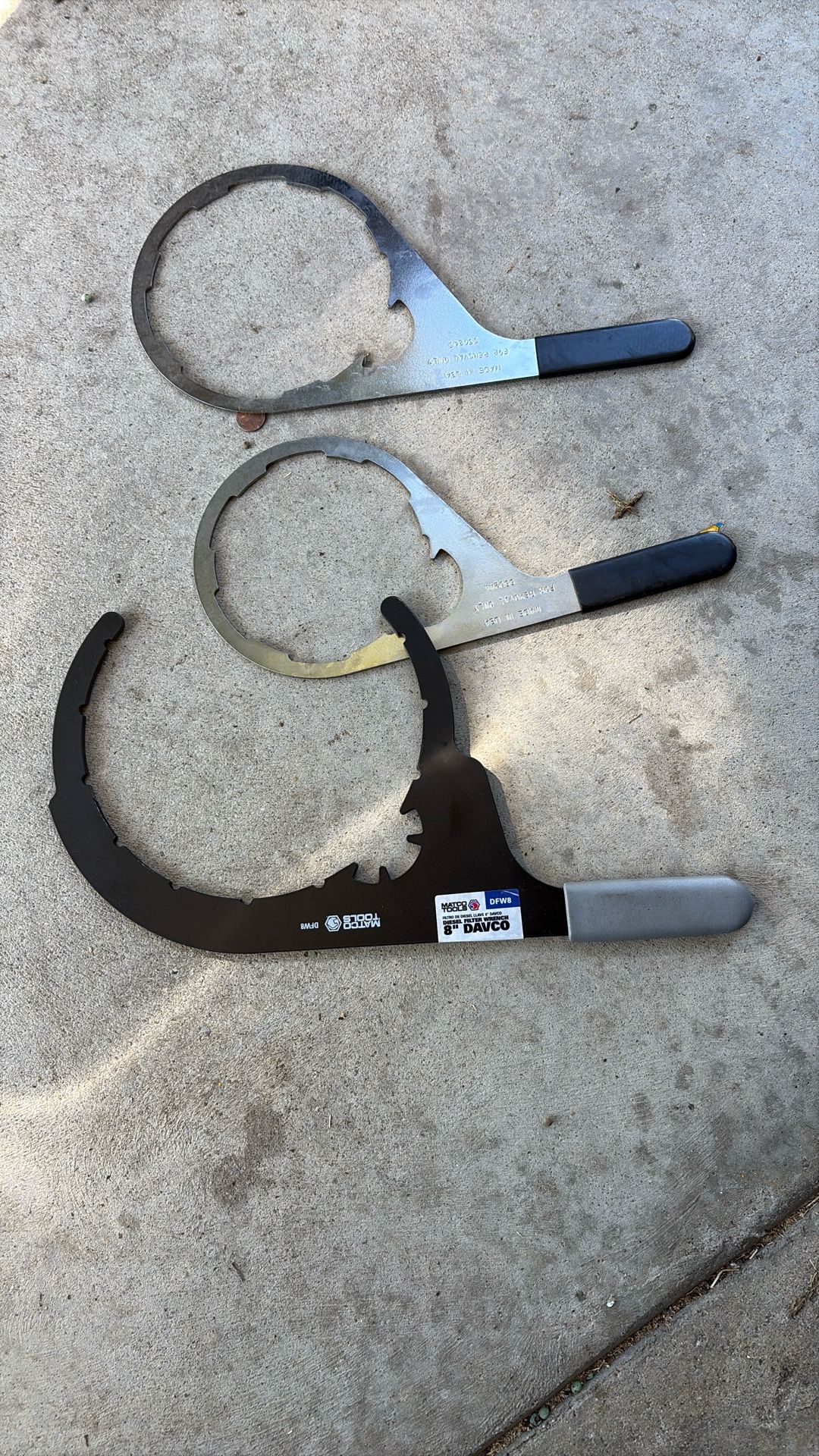 Matco assorted oil filter wrenches diesel