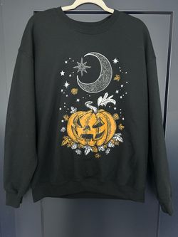 Halloween/Fall Unisex Black Crewneck Sweatshirt