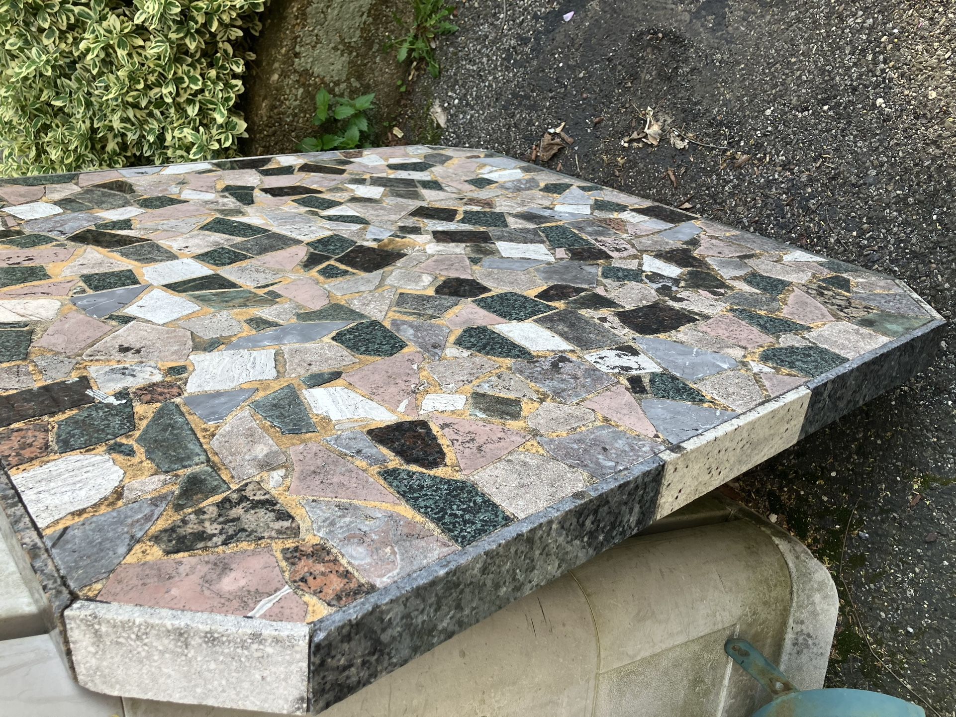 Gatsby Wrought Base And Mosaic Marble Table