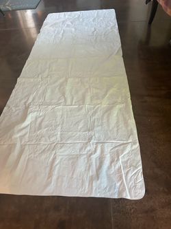 Oversized plastify white table cloth
