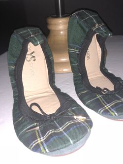 YS sandrine plaid ballet flats size 7