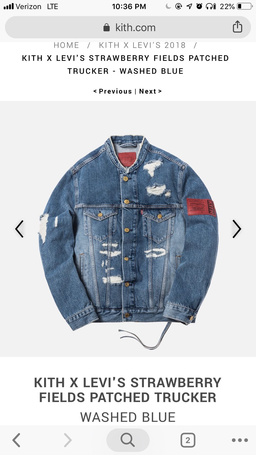 ジャケット KITH STRAWBERRY FIELDS デニムジャケット × LEVI'S