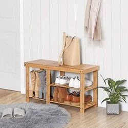 Bamboo Shoe Bench, Shoe Rack for Boots, Entryway Storage ❇️❇️❇️❇️