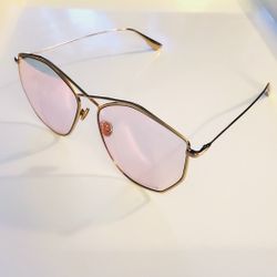 DIOR "STELLAIRE4" ROSE GOLD/PINK 59MM GEOMETRIC SUNGLASSES 🕶 
