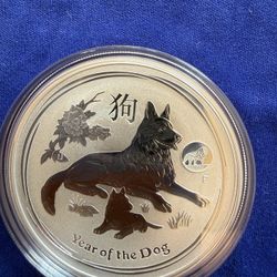 2018 1oz Australia Lunar Year Of The Dog Silver Coin 