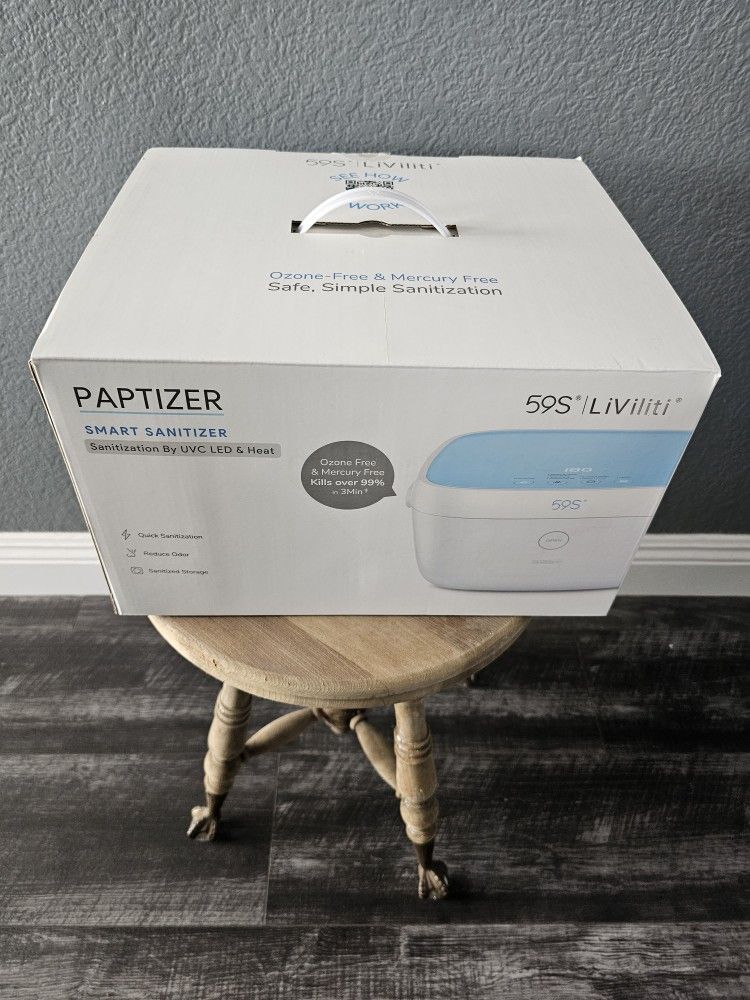 Sanitizer Paptizer Smart Sanitizer LiViliti 59S  Sanitation By UVC LeD And Heat Ozone Free Murcury Free Kills Over 99% In 3 Minutes 