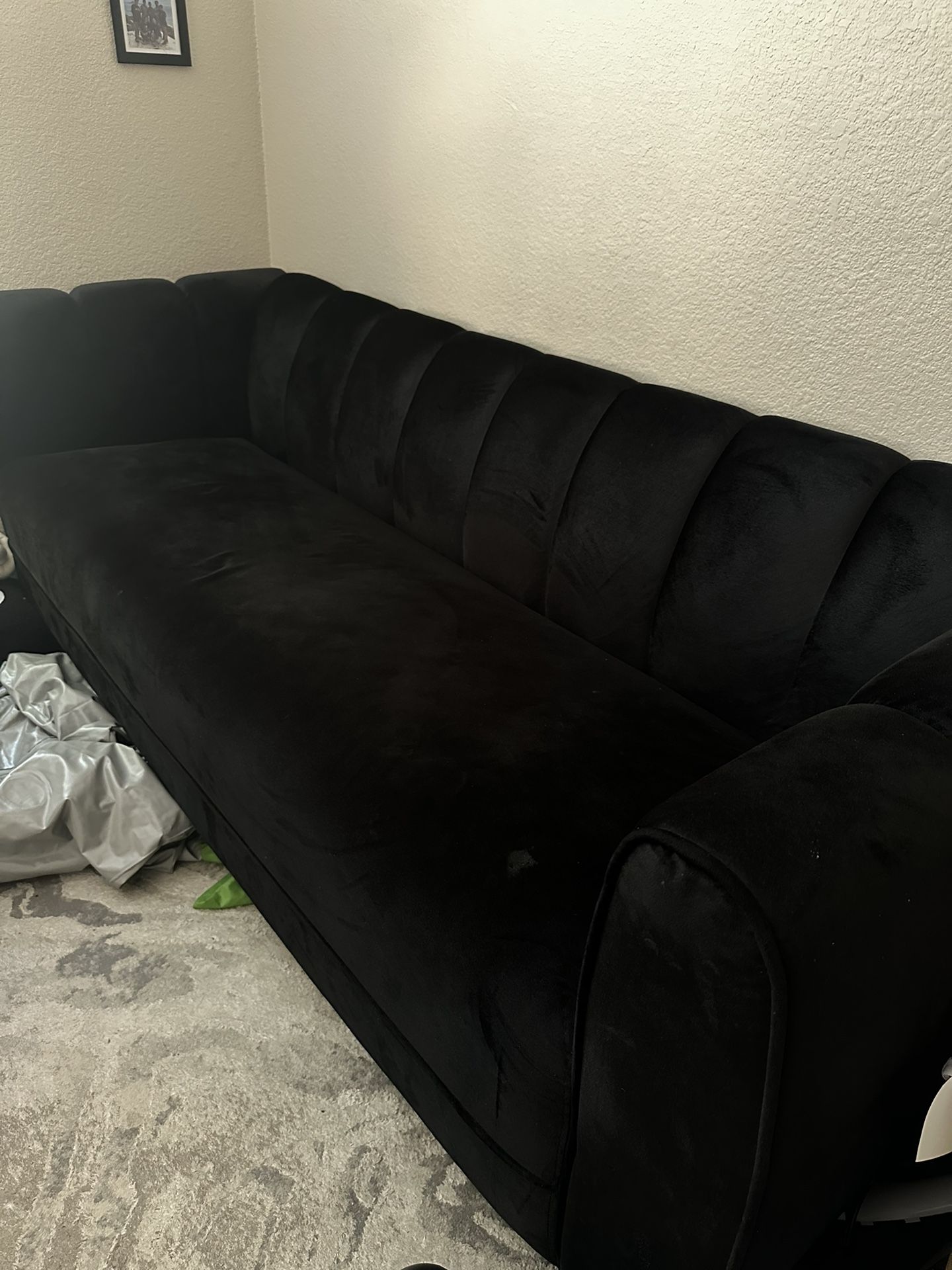 Black Velvet Couch
