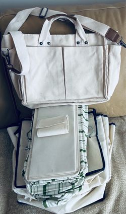 Hanging closet organizers (qty 2)+ new canvas bag