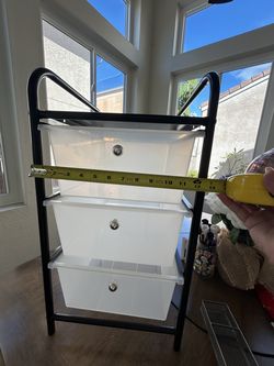 Three Drawer Plastic Storage Cart