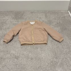 Toddler Beige Bomber Jacket 