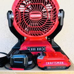 CRAFTSMAN V20 Cordless Misting Fan Includes Battery and Charger