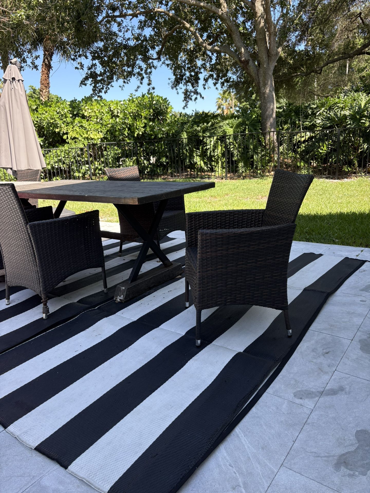 Pool Patio Outdoor Table Chairs Dining Set 