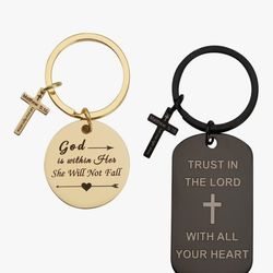 Christian Keychain Set Bible Verse Religious Keychains Scripture Quote Inspirational Gifts Supplies for Men Women