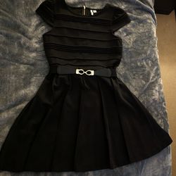 Black Pleated Cocktail Dress Size 8