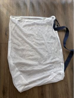 Large mesh laundry bag with strap