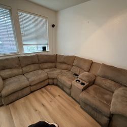 Ashley Mocha Motion 2 pc Reclining Sectional 