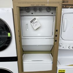 Brand New Whirlpool White Laundry Center with 3.5 cu. ft. Washer and 5.9 cu. ft. Gas Dryer with 9 Wash Cycles and AutoDry