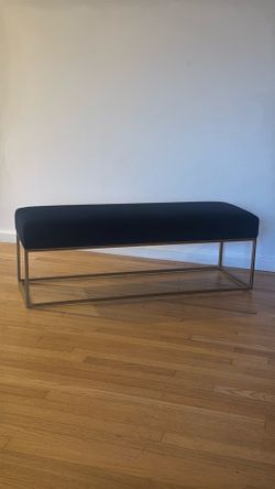 West Elm Velvet Bench like New
